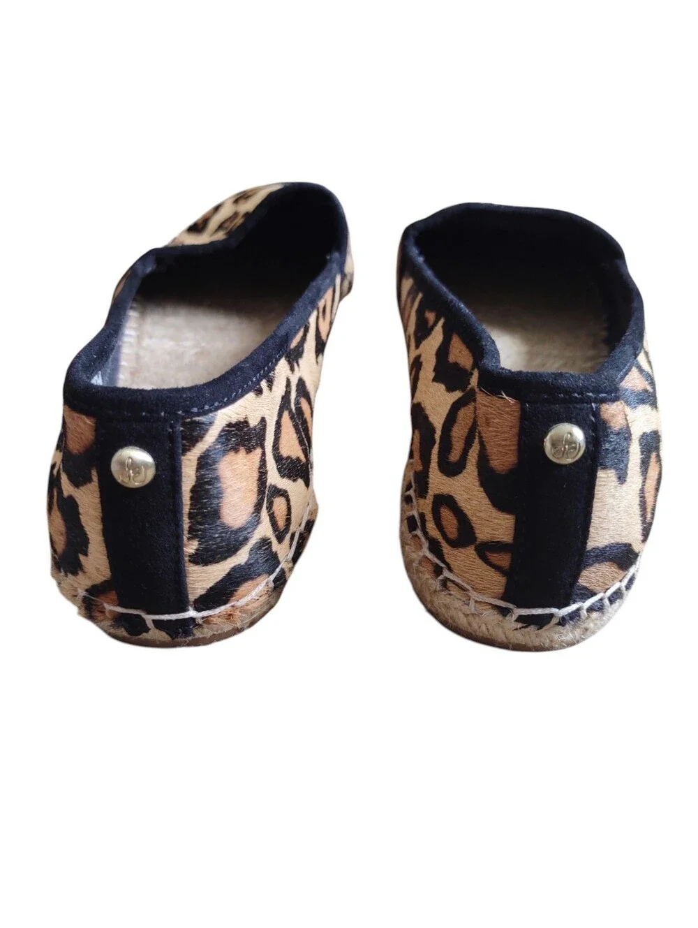 Sam Edelman Size 8 Lynn Leopard Cow Fur Flat Espadrille Shoes